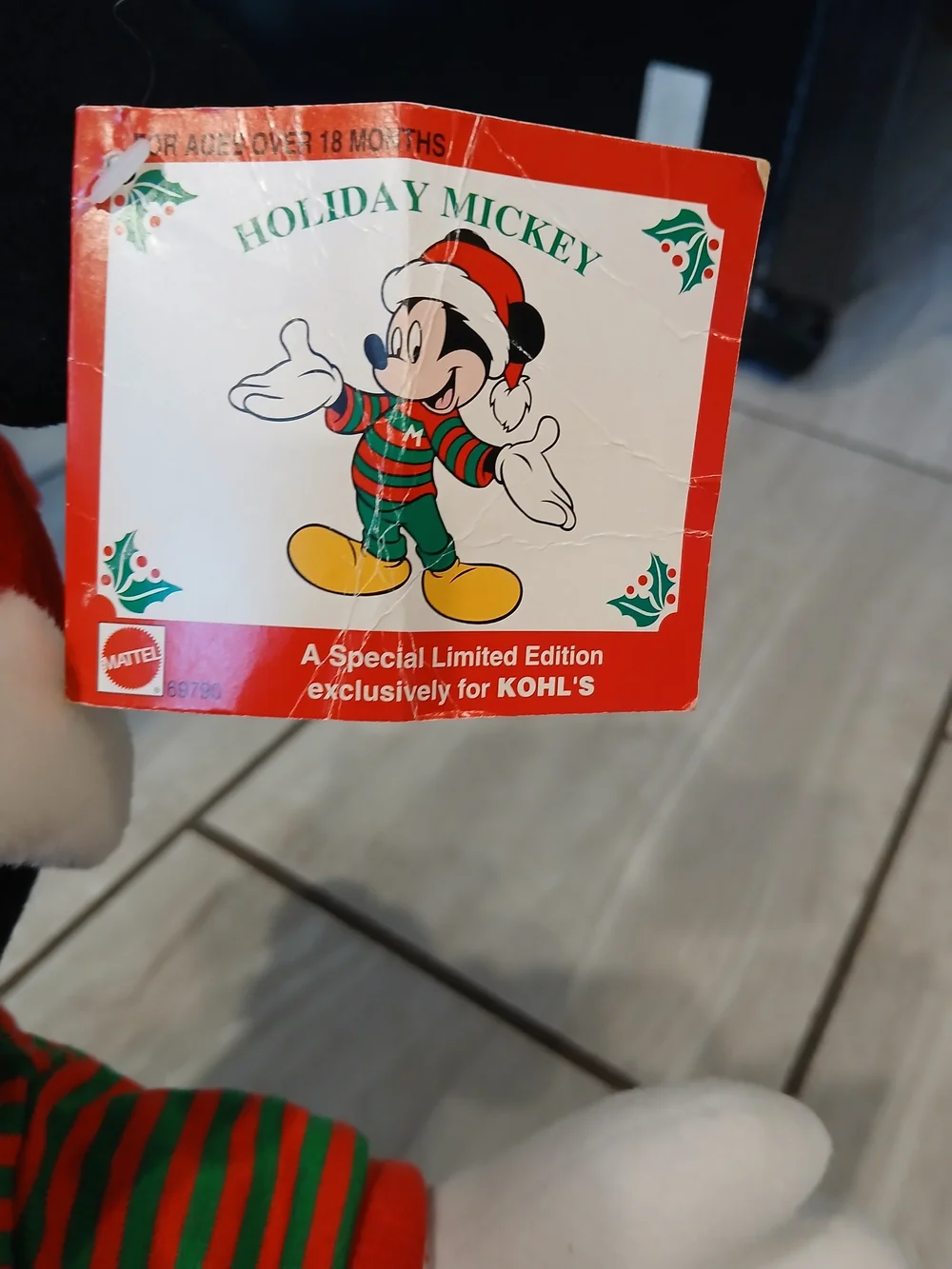 Disney Mickey Mouse Holiday Plush - Red, Green & Yellow